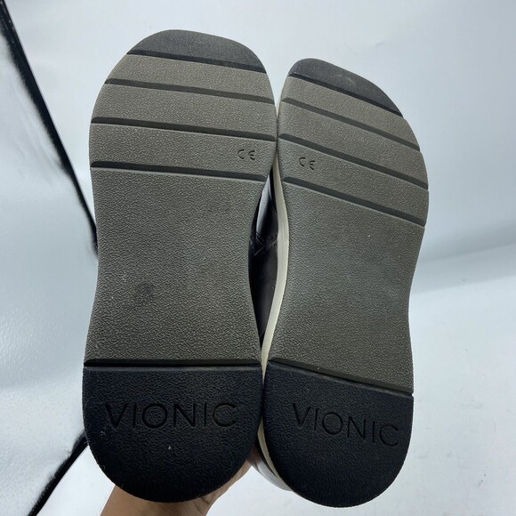 Vionic Pewter Cadee Metallic Leather Mary Jane Slip On Sneakers Size 7.5 - Picture 4 of 6